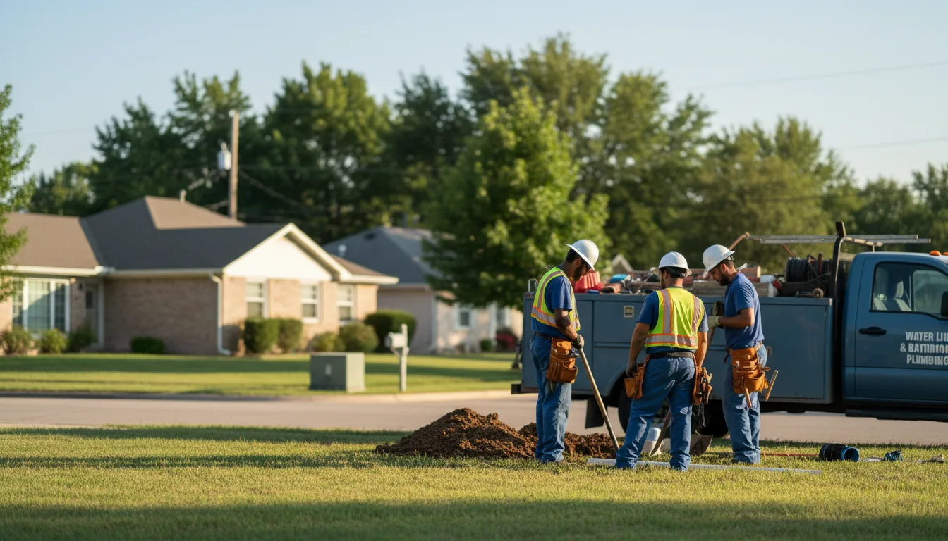 Residential water line and bathroom plumbing service in Hestand, KY